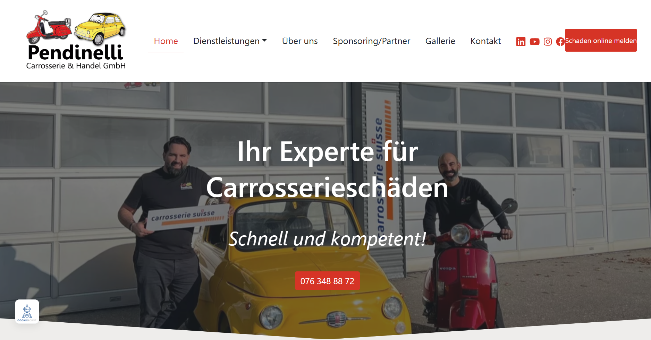 Pendinelli Carrosserie & Handel GmbH Website